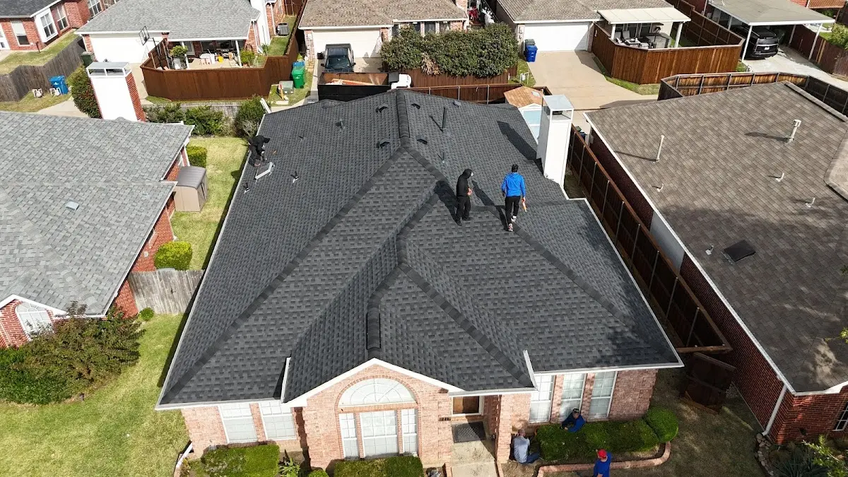 Slate & Tile Roof Repair work in progress on a Royse City property